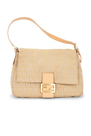 Fendi Zucca Mama Forever Baguette Shoulder Bag in Beige