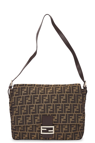 Fendi Zucca Mama Forever Baguette Shoulder Bag in Brown