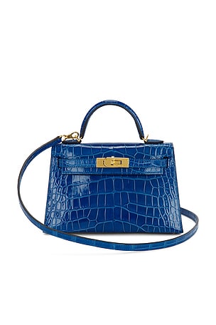 Hermes Alligator Kelly 20 Handbag in Blue