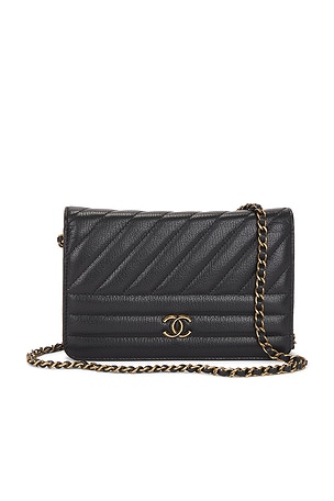 Chanel Lambskin Wallet On Chain in Black