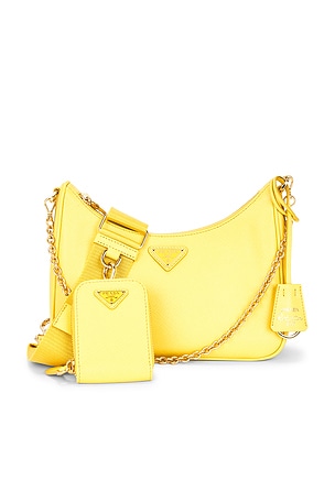 Prada Saffiano Re-Edition 2005 Shoulder Bag in Yellow