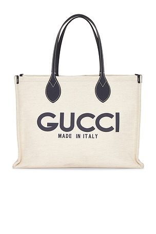 Gucci Logo Tote Bag in Beige