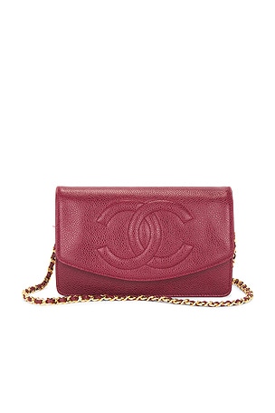 Chanel Calfskin Timeless Wallet On Chain in Red