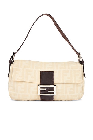Fendi Zucca Baguette Shoulder Bag in Ivory