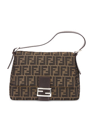 Fendi Zucca Mama Forever Baguette Shoulder Bag in Brown