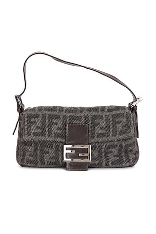 Fendi Zucca Baguette Shoulder Bag in Grey