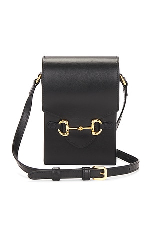 Gucci Mini Horsebit 1955 Crossbody Bag in Black