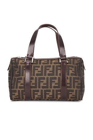 Fendi Zucca Boston Bag in Brown