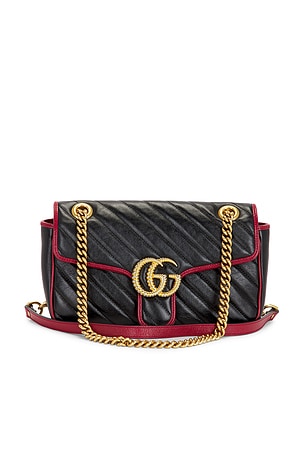 Gucci GG Marmont Shoulder Bag in Black,Red