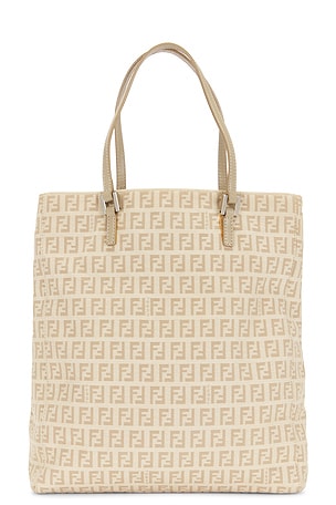 Fendi Zucchino Tote Bag in Beige