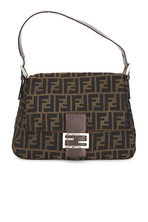 Fendi Zucca Mama Forever Baguette Shoulder Bag in Brown