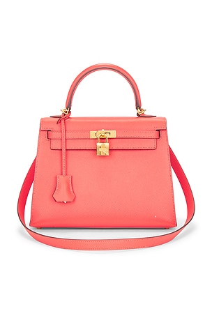 Hermes Epsom Kelly 25 Sellier Handbag in Coral