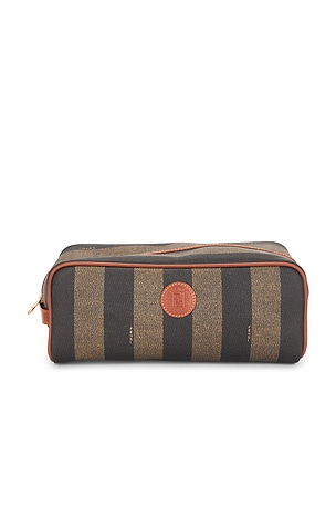 Fendi Pequin Pouch in Brown