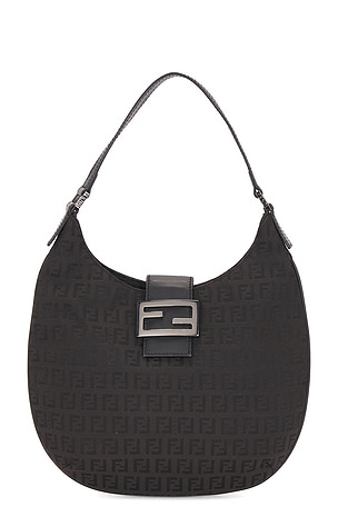 Fendi Zucchino Hobo Bag in Black