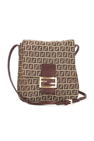 Fendi Zucchino Shoulder Bag in Beige
