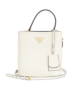 Prada Saffiano Panier Bucket Bag in Ivory