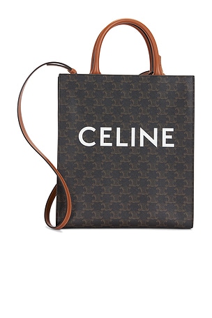 Celine Triomphe Vertical Cabas Tote Bag in Brown