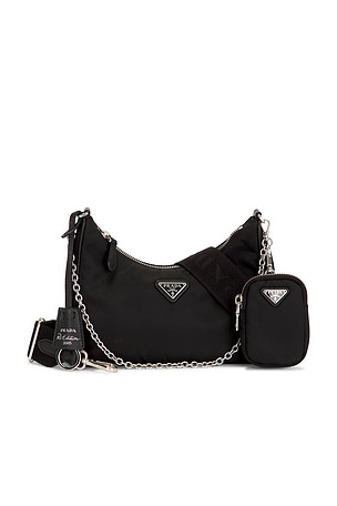 Prada Tessuto Shoulder Bag in Black