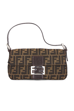 Fendi Zucca Baguette Shoulder Bag in Brown