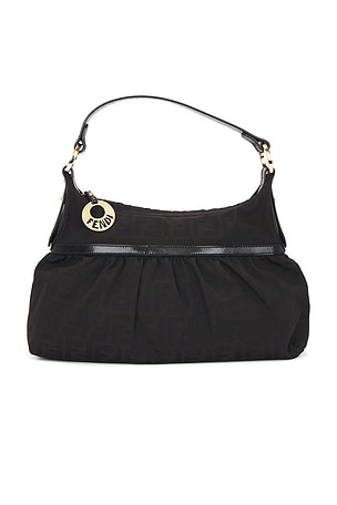Fendi Zucca Chef Shoulder Bag in Black