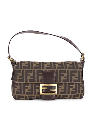 Fendi Zucca Baguette Shoulder Bag in Brown