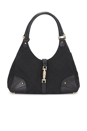 Gucci Nailhead Bardot Shoulder Bag in Black
