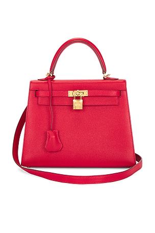 Hermes Veau Epsom Kelly 25 Handbag in Red