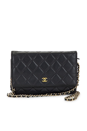 Chanel Caviar Classic Wallet On Chain in Black