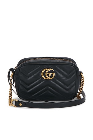 Gucci Mini GG Marmont Shoulder Bag in Black