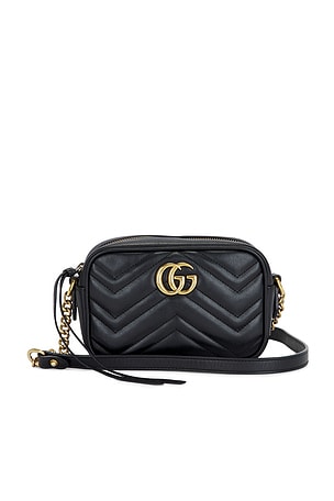 Gucci Mini GG Marmont Shoulder Bag in Black