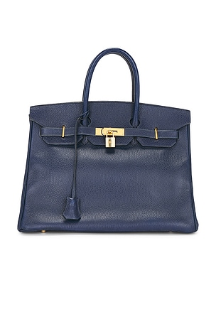 Hermes Ardennes Birkin 35 Retourne Handbag in Blue