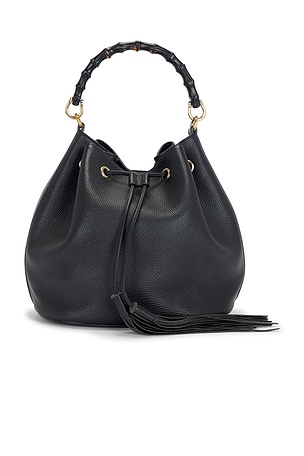 Gucci Miss Bamboo Bucket Bag in Black