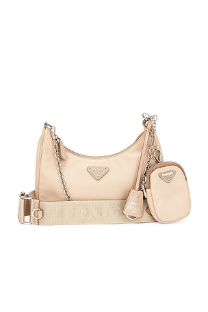 Prada Re-Edition 2005 Re-Nylon Shoulder Bag in Beige