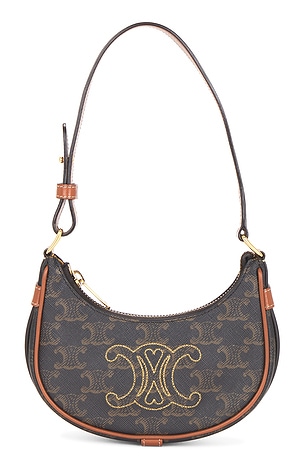 Celine Ava Triomphe Shoulder Bag in Brown