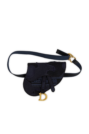 Dior Embroidered Saddle Belt Bag in Blue
