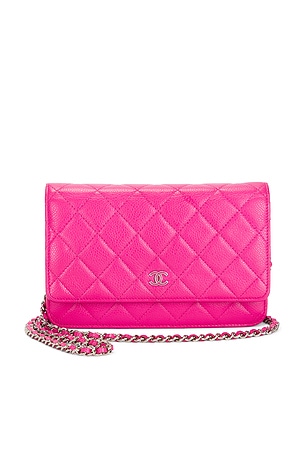 Chanel Calfskin Wallet On Chain in Pink