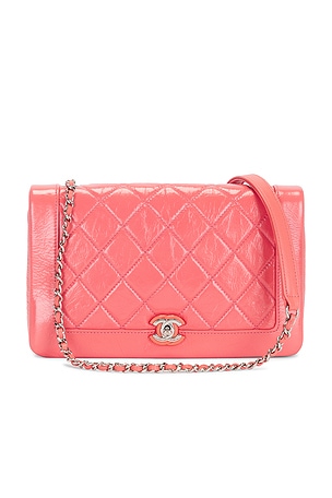 Chanel Crumpled Calfskin Vintage Full Flap Bag in Pink