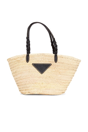 Prada Raffia Tote Bag in Neutral