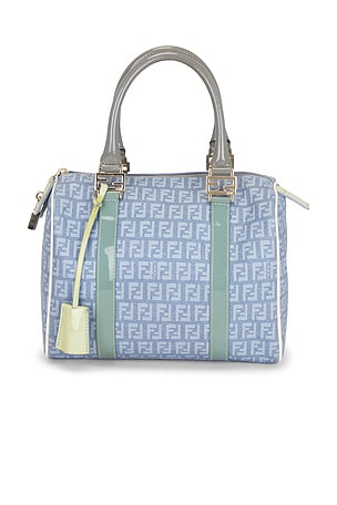 Fendi Zucchino Boston Bag in Blue