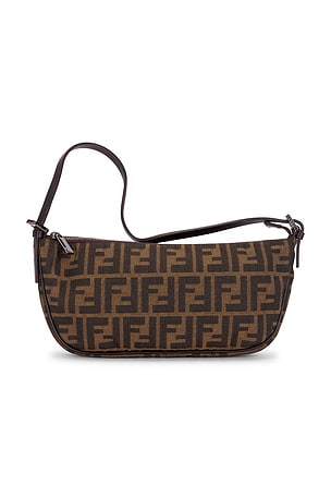 Fendi Zucca Pochette Shoulder Bag in Brown