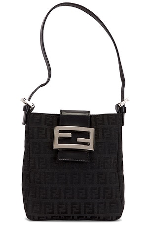 Fendi Zucchino Hobo Bag in Black