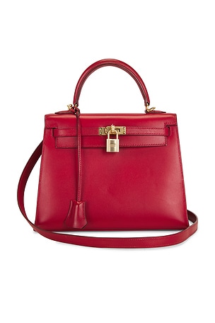 Hermes Box Kelly 25 Handbag in Red