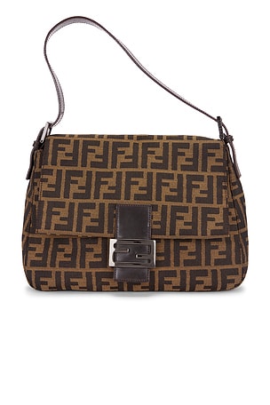 Fendi Zucca Mama Baguette Shoulder Bag in Brown