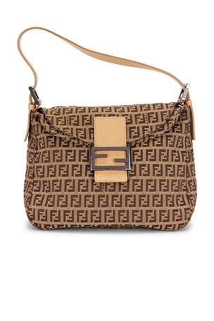 Fendi Zucchino Mama Baguette Shoulder Bag in Neutral