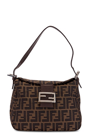 Fendi Zucca Mama Baguette Shoulder Bag in Brown