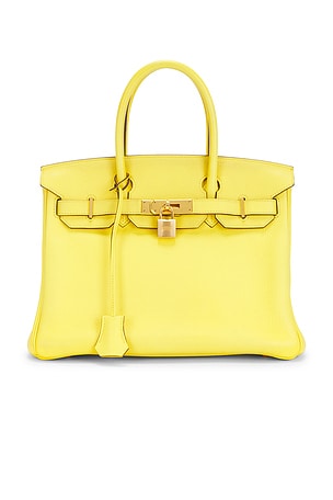 Hermes Novillo Birkin 30 Retourne Handbag in Yellow
