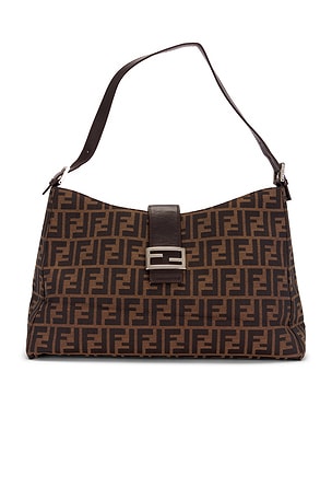 Fendi Zucca Shoulder Bag in Brown