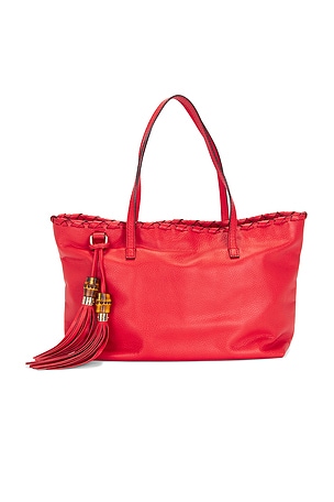 Gucci Bamboo Tassel Tote Bag in Red