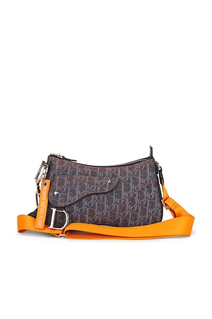 Dior Flight Line Double Saddle Bag in Blue,Orange