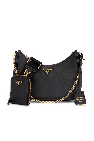 Prada Saffiano Re-Edition 2005 Shoulder Bag in Black